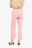 Pre-Loved Chanel™ Pink Denim Elasticated High-waist Pants SIze 36