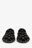 Pre-Loved Chanel™ Black/Gold Velvet CC Logo Loafers Size 38