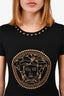 Versace Black Medusa Studded T-Shirt Size XS