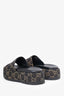 Gucci Black Denim GG Monogram Angelina Platform Slide Sandals Size 35.5