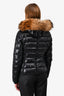 Moncler Black/Fur Hood 'Piumino Nuovo' Puffer Jacket Size 1 With Detachable Hood