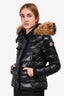 Moncler Black/Fur Hood 'Piumino Nuovo' Puffer Jacket Size 1 With Detachable Hood