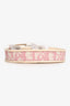 Christian Dior White/Pink Patent Leather Oblique Floral Embellished Belt Size 75