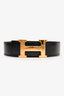 Hermès 2012 Brown/Black Reversible H Buckle Belt Size 80 (As Is)