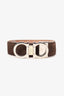 Salvatore Ferragamo Brown Suede Gancini Buckle Belt Size 34
