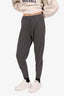 Brunello Cucinelli Grey Cashmere Ribbed Beaded Jogger Size S