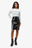 Saint Laurent Black PVC Midi Skirt Size 36
