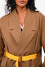 Erika Cavallini Khaki Cotton/Virgin Wool Coat Size 46