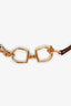 Hermès Brown Leather/Gold Tone Etrier Double Tour Bracelet