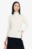 Louis Vuitton Cream Wool Knitted Turtle Neck Sweater Size M