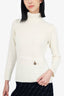 Louis Vuitton Cream Wool Knitted Turtle Neck Sweater Size M