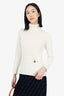 Louis Vuitton Cream Wool Knitted Turtle Neck Sweater Size M