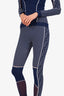 Fendi Navy FF Zucca Pattern  Tech Fabric High Neck Top with Legging Set Size S/M
