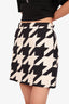 Gucci Black/White Silk/Wool Houndstooth Printed Mini Skirt Size 40