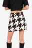 Gucci Black/White Silk/Wool Houndstooth Printed Mini Skirt Size 40
