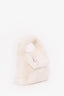 Blumarine White Faux Fur Crystal Logo Bag