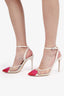 Sophia Webster White Leather/Mesh Crystal Heart Pointed Heels Size 38