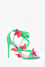 Sophia Webster Green/Orange Leather Butterfly Wrap Heels Size 38