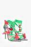 Sophia Webster Green/Orange Leather Butterfly Wrap Heels Size 38