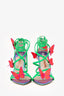 Sophia Webster Green/Orange Leather Butterfly Wrap Heels Size 38