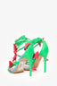 Sophia Webster Green/Orange Leather Butterfly Wrap Heels Size 38