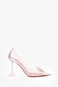 Amina Muaddi Silver/PVC Bow Crystal Heels Size 38