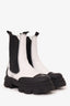 Ganni White/Black Leather Chunky Chelsea Boots Size 38