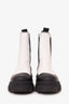 Ganni White/Black Leather Chunky Chelsea Boots Size 38