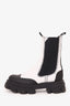 Ganni White/Black Leather Chunky Chelsea Boots Size 38