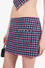 Area Black/Pink Crystal Embellished Check Mini Skirt Size 6