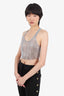 Cult Naked Silver Embellished Mesh Crop Top Size Medium