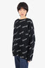 Balenciaga Black/White Wool Logo Sweater (As Is) Size Medium