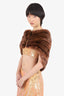 Vintage Dark Brown Muskrat Fur Stole Wrap Shawl