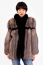 Vintage Indigo & Black Fox Fur Coat Jacket Est. Size 4