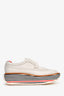 Thom Browne White Leather Wing Tip Platform Brougues Lace Up Size 39