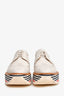Thom Browne White Leather Wing Tip Platform Brougues Lace Up Size 39