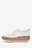 Thom Browne White Leather Wing Tip Platform Brougues Lace Up Size 39