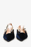 Christian Dior Navy Velvet J'Adior Kitten Heels Size 37.5