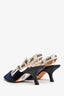 Christian Dior Navy Velvet J'Adior Kitten Heels Size 37.5