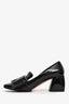 Miu Miu Patent Leather Buckle Detail Loafer Heels Size 38