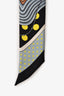 Hermès Black/Greeen Multicolour Silk Graphic Print Twilly