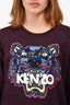 Kenzo Plum Tiger Embroidered Crewneck Sweater Size XL