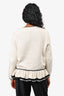 Red Valentino White/Black trim Zip Up Cardigan Size XL