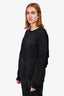 Stella McCartney Black Fringe Detail Crewneck Sweater Size 46