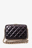 Chanel 2021 Black Patent Quilted Box On Chain Bag