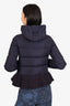 Moncler Navy Blue Peplum Hem Hooded Size 00