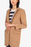 Pink Tartan Wool/Alpaca Camel Single Breasted Coat Size XS