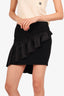 Cinq A Sept Black Ruffle Mini Skirt Size 0