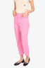 Ami Pink High Waisted Straight Leg Jeans Size 28