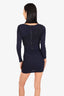 Alice & Olivia Navy/Black Long Sleeve Draped Front Mini Dress Size 4